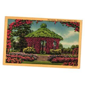 Rose Garden Postcard Elizabeth Park Hartford Conn Vintage 1940s H P Kopelman Pub